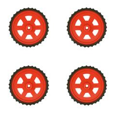 Red BO Motor Wheel (Set of 4) – Sturdy BO motor wheels for projects. -Robot Wheels and Chassis -Robocraze