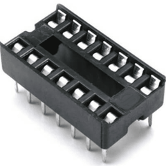 14 Pin Narrow IC Base (Pack of 5) โ 14-pin narrow IC socket base for PCB assembly & testing. -Robocraze