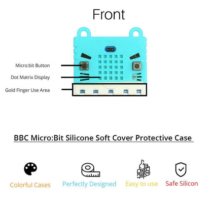 BBC Micro:Bit Silicone Soft Cover Protective Case (Light Blue) for Micro:Bit V1 & V2-Robocraze