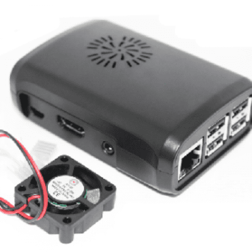 Raspberry Pi ABS Case with Fan (Back) โ Protective Raspberry Pi Accessories with active cooling. -Robocraze