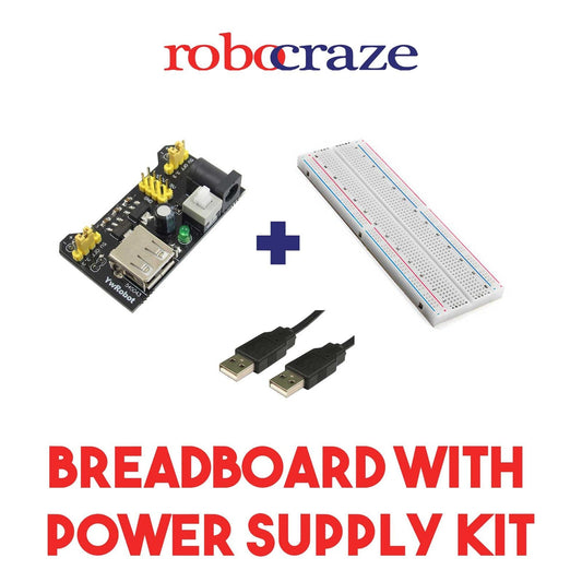 Breadboard + Power Supply – Combo kit for easy circuit prototyping with power module. Electronic Components - Robocraze