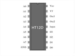 HT12D Decoder IC – HT12D decoder IC for wireless communication. Integrated Circuit - Electronic Components - Robocraze