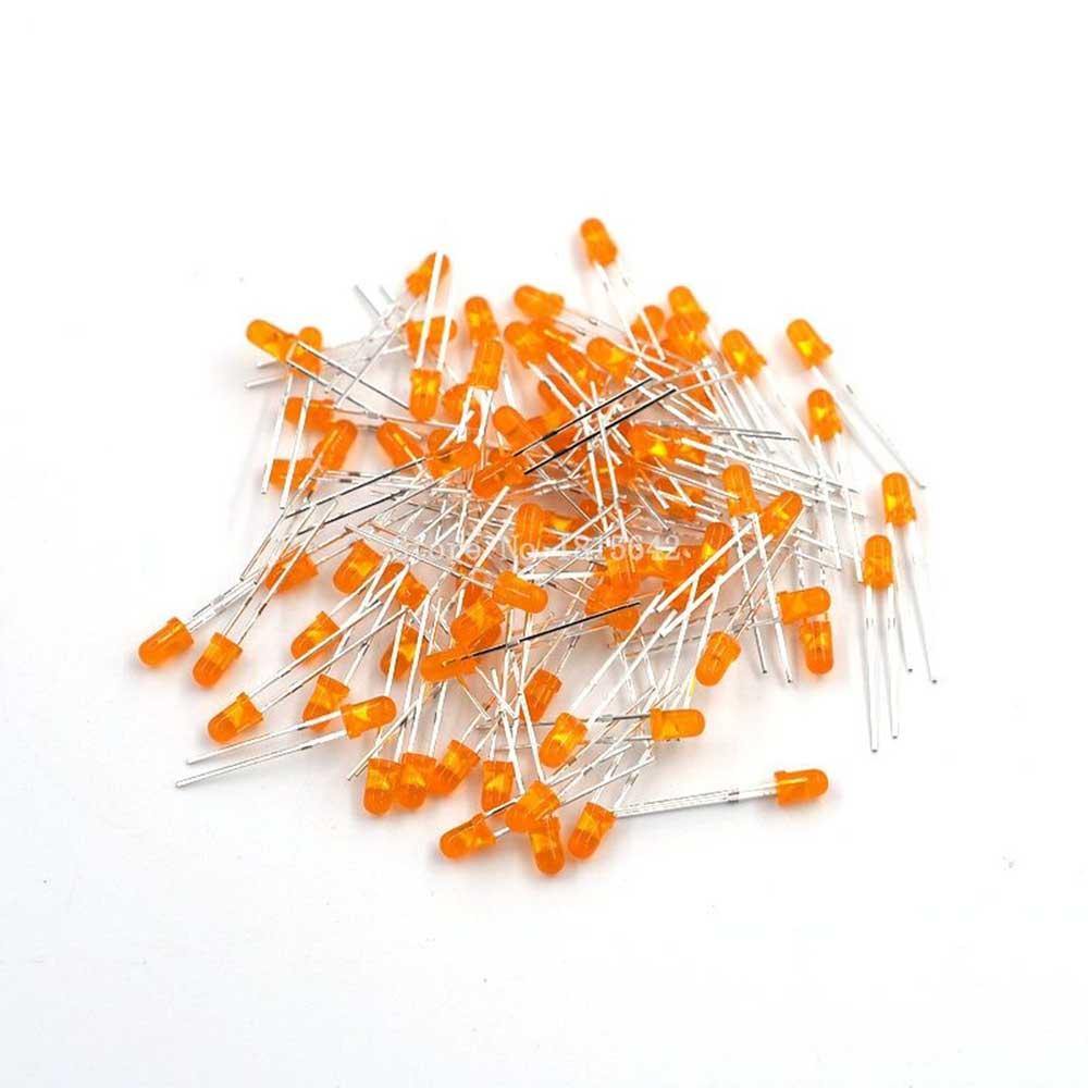 3mm Orange LED (Pack of 10) – Reliable LED for indicator & DIY projects - Electronic Components - Robocraze