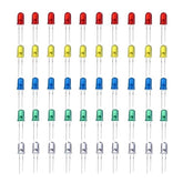 LED Combo (R-G-Y-B-W) 5mm - 10pcs Each – Multi-color LED pack for DIY projects - Electronic Components - Robocraze