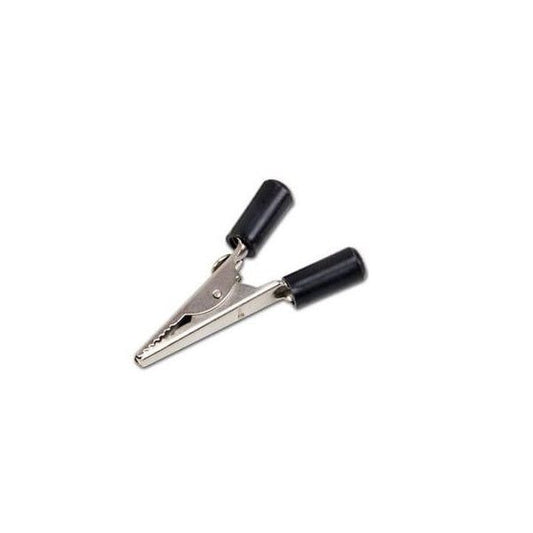 Crocodile Alligator Clip 50mm Black – Reliable alligator clip for circuits & testing. Electronic Components - Robocraze