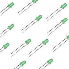 3mm Green LED (Pack of 10) – Reliable LED for DIY circuits - Electronic Components - Robocraze