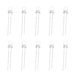 3mm White LED (Pack of 10) – Bright & energy-efficient LED for projects - Electronic Components - Robocraze
