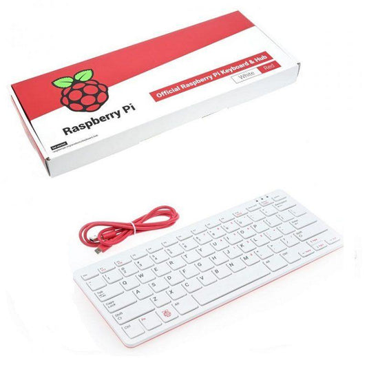 Raspberry Pi Official Keyboard (White-Red) – High-quality Raspberry Pi Keyboard with responsive keys. -Robocraze