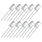 5mm White Yellow LED (Pack of 10) – High-brightness LED for indicator & DIY projects - Electronic Components - Robocraze