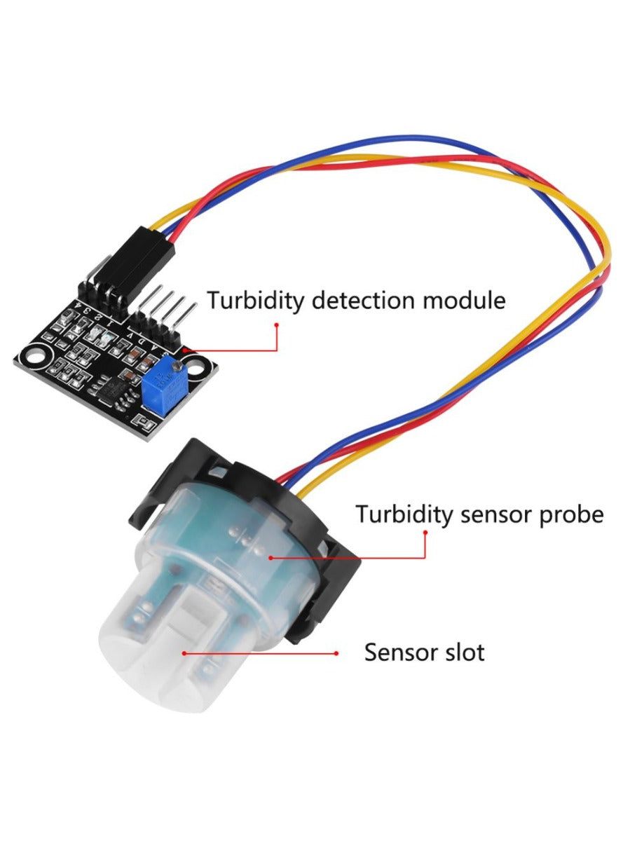 Turbidity Sensor - High-sensitivity turbidity sensor for water clarity detection. -Turbidity Sensor -Robocraze