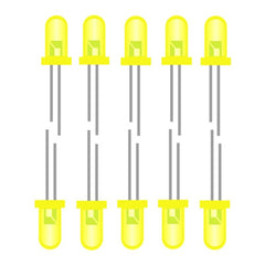 5mm Yellow LED (Pack of 10) – Durable & bright LED for electronic applications - Electronic Components - Robocraze