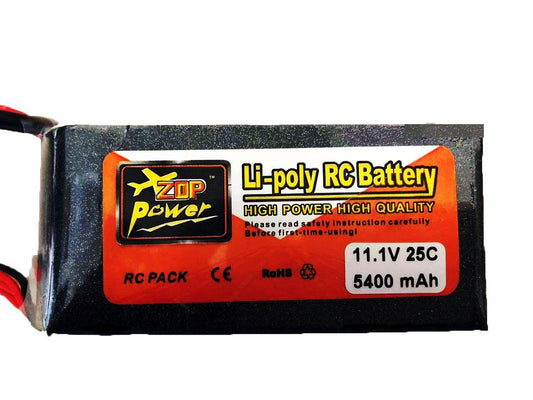11.1V 5400mAh LiPo Drone Battery for FPV Aircraft Models, RC Drones, and Quadcopters - DIY Drone Parts - Robocraze