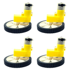 Single Shaft L-Shaped 60 RPM BO Gear Motor with Wheel (4 sets), ideal for robotics & toys – Robot Motors - Robocraze