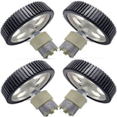 4 Pieces 10X2cm Robot Wheels + 4 Pieces 200 RPM DC Gear Motor, for robot chassis – Electric Motors - Robocraze