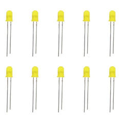 5mm Yellow LED (Pack of 10) – Durable & bright LED for electronic applications - Electronic Components - Robocraze
