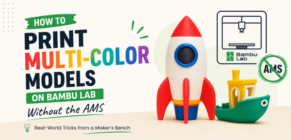 How to Print Multi-Color Models on Bambu Lab Without the AMS: Real-World Tricks from a Maker’s Bench - Cover Image