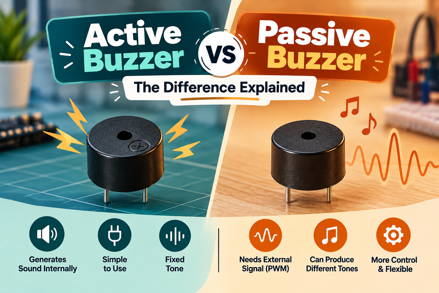 Active vs Passive Buzzer: The Difference Explained – Robocraze