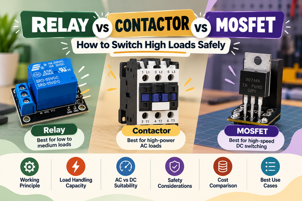 Relay vs MOSFET: How to Switch High Loads Safely
