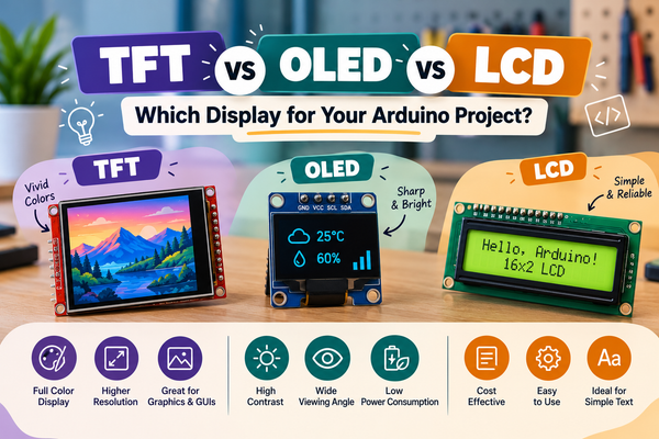 TFT vs OLED vs LCD: Which Display for Your Arduino Project?