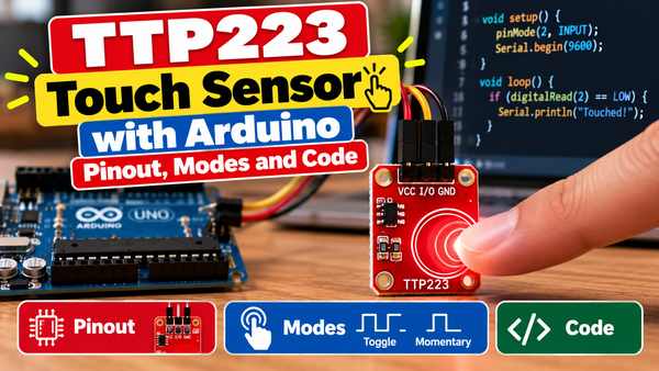TTP223 Touch Sensor with Arduino: Pinout, Modes and Code