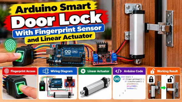 Build an Arduino Smart Door Lock With Fingerprint Sensor and Linear Actuator