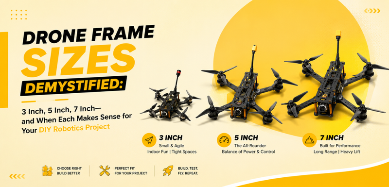 Drone Frame Sizes Demystified: 3 Inch, 5 Inch, 7 Inch—and When Each Makes Sense for Your DIY Robotics Project