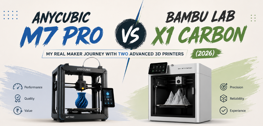 Anycubic M7 Pro vs Bambu Lab X1 Carbon: My Real Maker Journey With Two Advanced 3D Printers