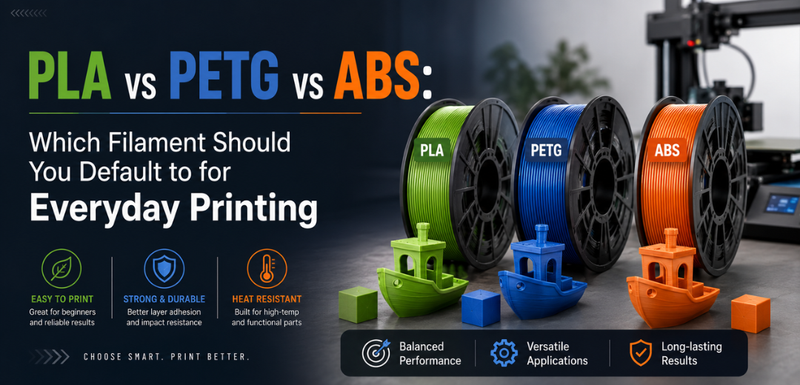 PLA vs PETG vs ABS: Which Filament Should You Default to for Everyday Printing