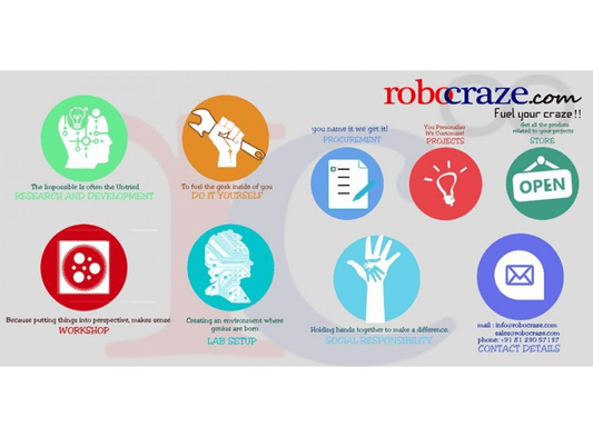 ROBOCRAZE: ONE-STOP ANSWER TO ALL YOUR ELECTRONIC COMPONENT REQUIREMENTS. - Robocraze