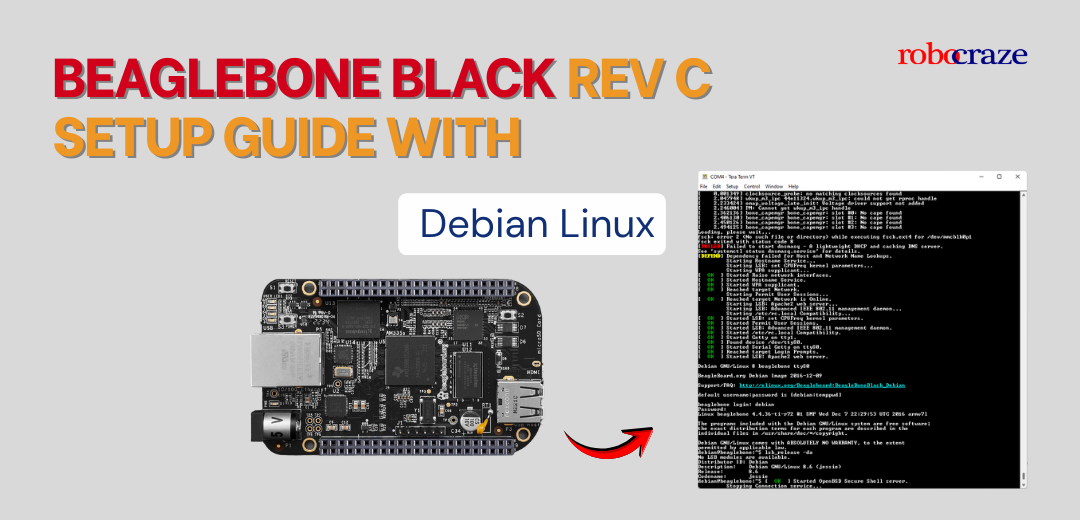 BeagleBone Black Rev C Setup Guide with Debian Linux - Cover image