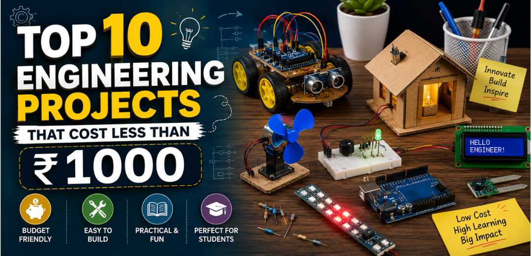 Top 10 Engineering Projects That Cost Less Than ₹1000 - Cover Image