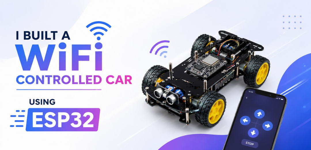 I Built a WiFi Controlled Car Using ESP32 - Cover Image