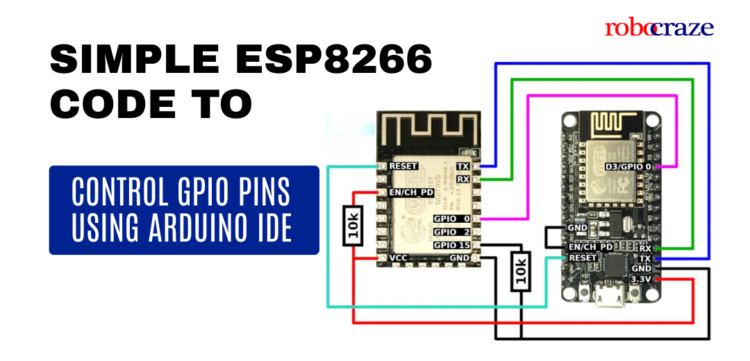 Arduino Ide Gpio Simple ESP8266 Code to Control GPIO Pins Using Arduino IDE – Robocraze