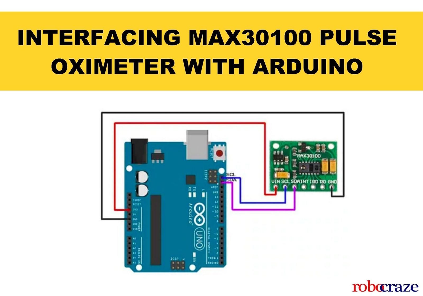 Interfacing MAX30100 Pulse Oximeter with Arduino Easy Steps – Robocraze