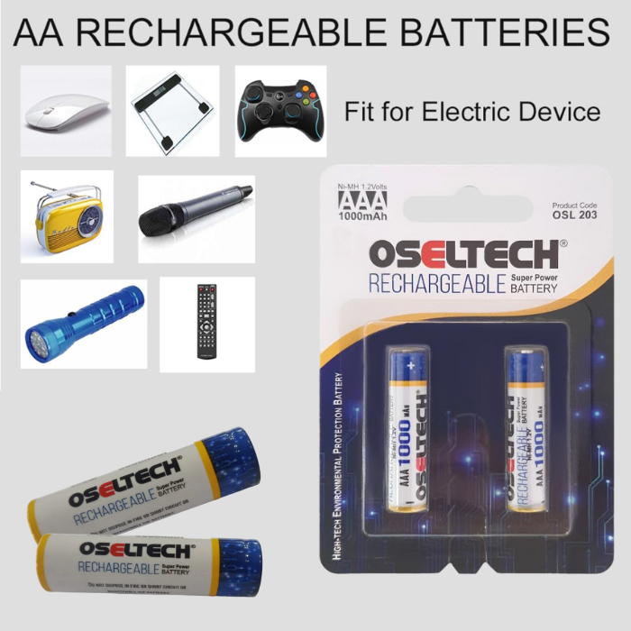 1000mAh AAA Rechargeable Battery 1.2V (Pack of 2)-Robocraze