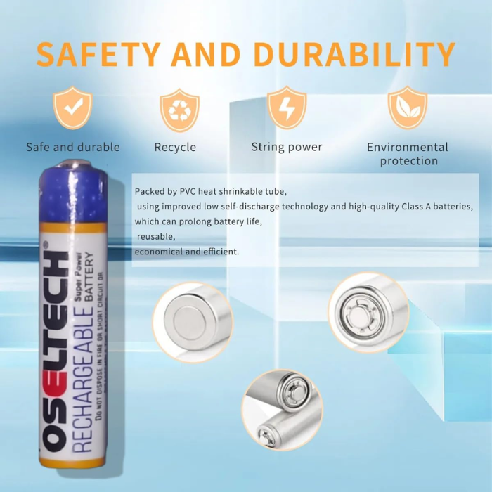 1000mAh AAA Rechargeable Battery (2-Pack) – 1.2V AAA rechargeable battery for remotes & cameras.-Battery -Robocraze