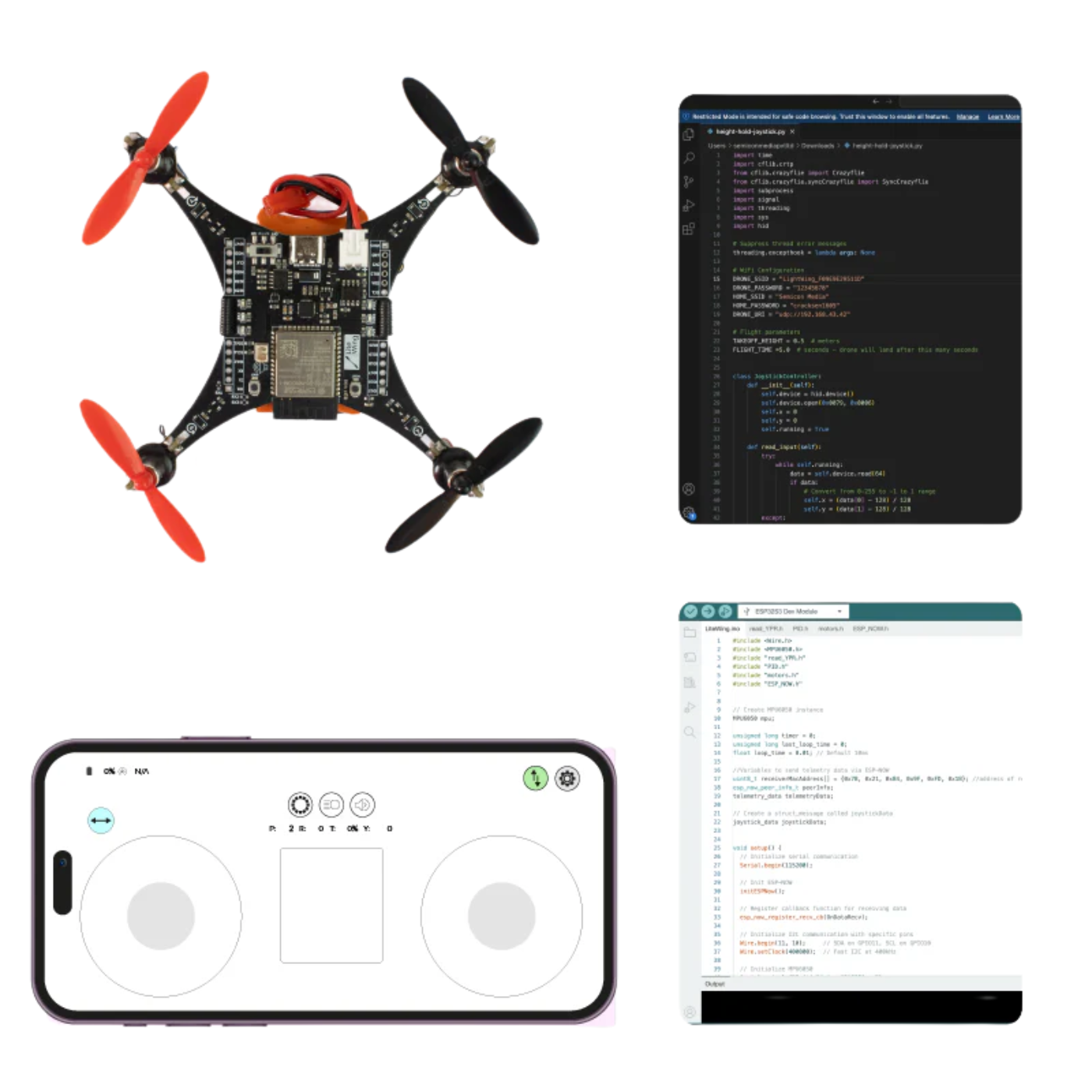 LiteWing ESP32-S3 DIY Drone Kit – Programmable Drone for Makers & Developers -Robocraze