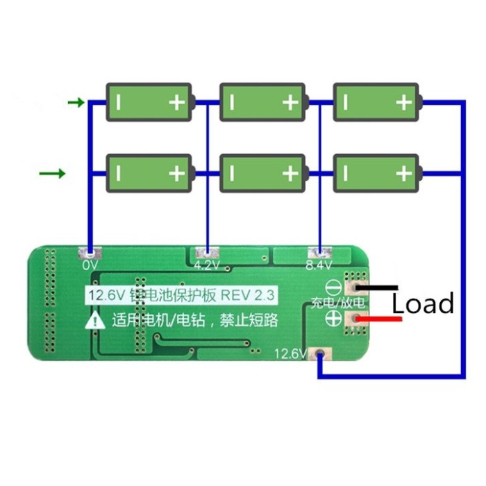 3 Series 20A 18650 Lithium Battery Protection Board