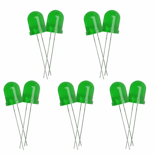 10mm Bright Green LED - 10pcs Pack - Robocraze