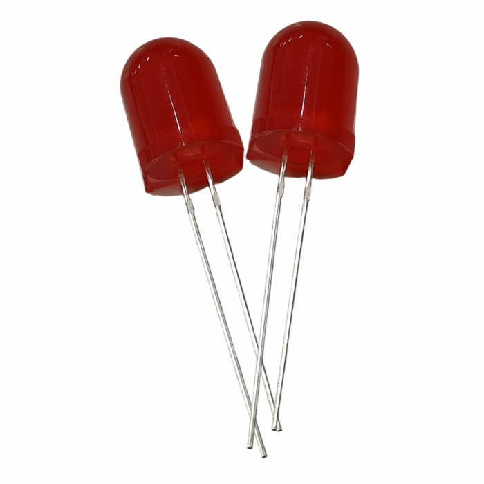 10mm Bright Red LED - 10pcs Pack – Bright & durable LED for Arduino & DIY projects - Electronic Components - Robocraze