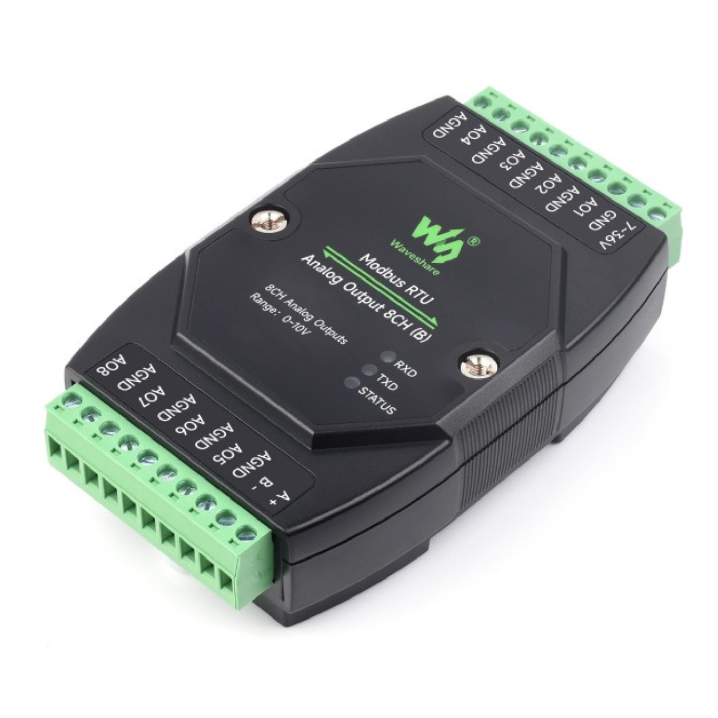 Waveshare Industrial Modbus RTU 8-Ch (B) Analog Output Module 12-bit DA Conversion