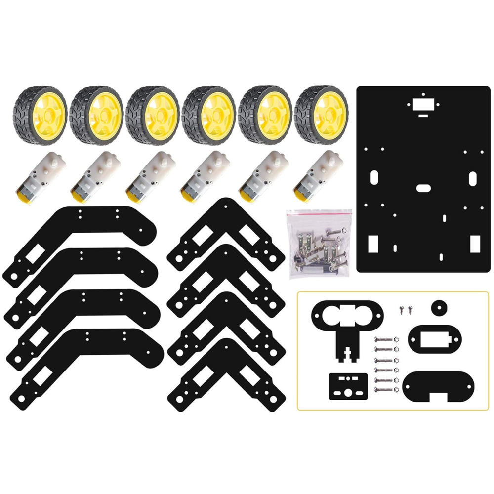 Acrylic 6WD Curious Rover Chassis DIY Robotics Kit -Robocraze