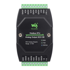 Waveshare Industrial Modbus RTU 8-Ch (B) Analog Output Module 12-bit DA Conversion