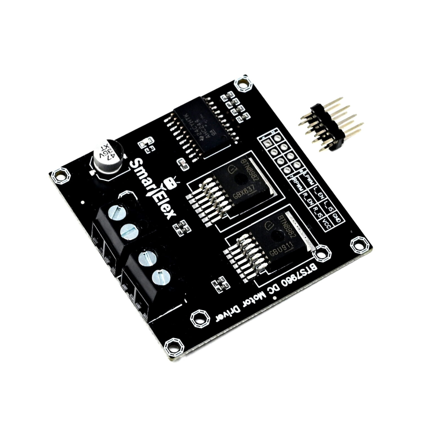 SmartElex BTS7960 High-Power Dual Channel 43A DC Motor Driver Module -Robocraze