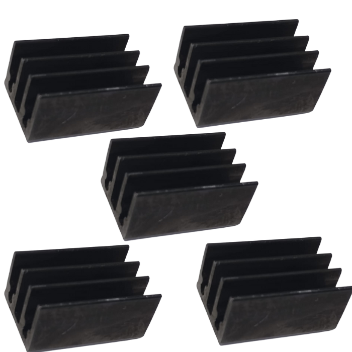 2cmx1.5cm Heat Sink (Pack of 5) – Compact heat sink for electronics -Electronic Components - Robocraze
