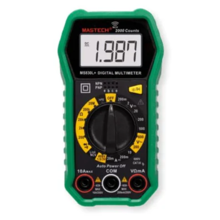 Mastech MS830N/MS830L+ Digital Multimeter – 2000-count manual ranging meter-Digital Multimeter -Robocraze
