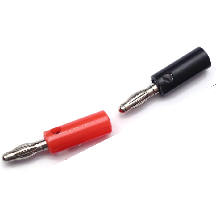 4mm Banana Jack Plug (2-Pack) – Secure electrical connections for testing. -Electronic Components -Robocraze