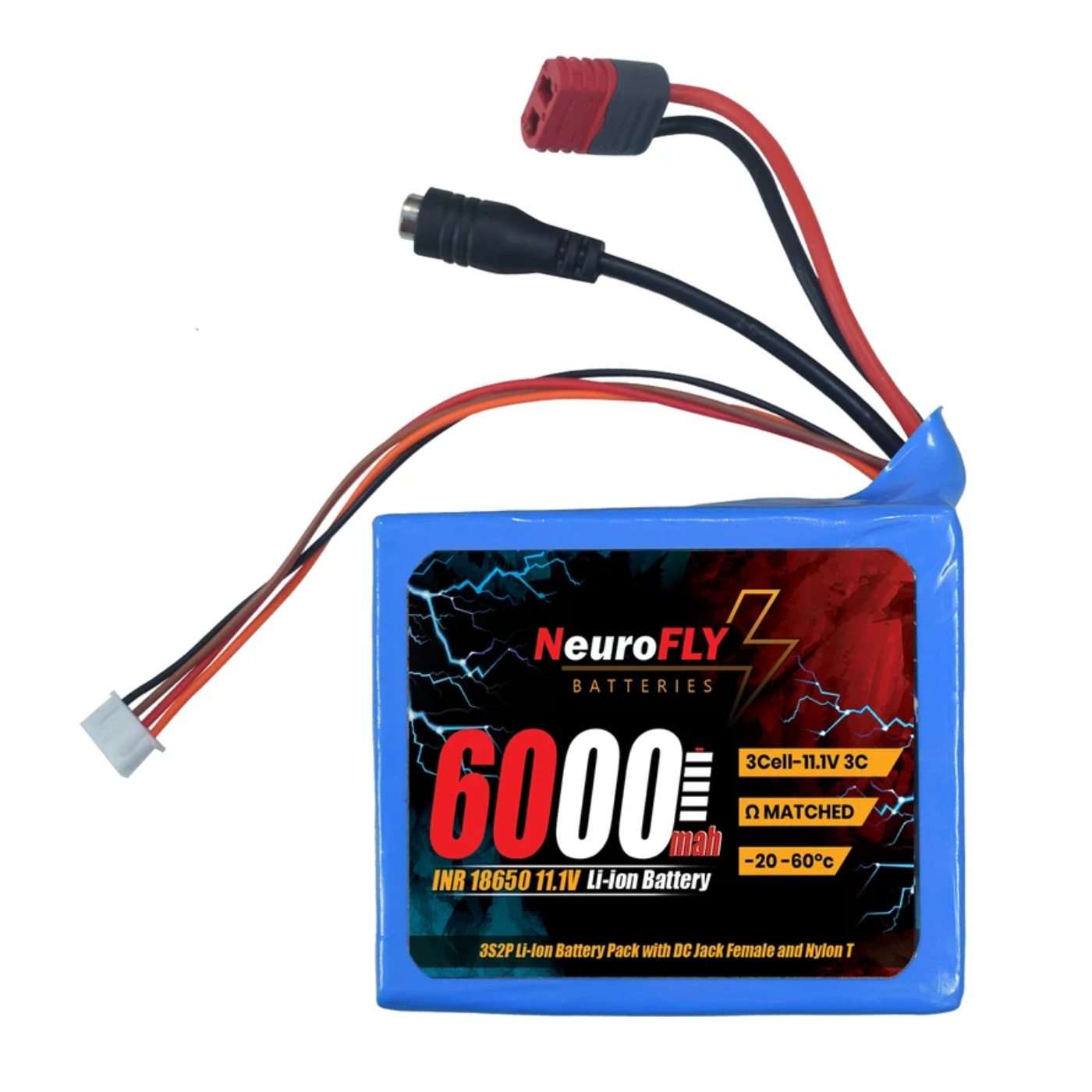 NeuroFLY 11.1V 6000mAh 18650 Li-Ion Battery Pack 