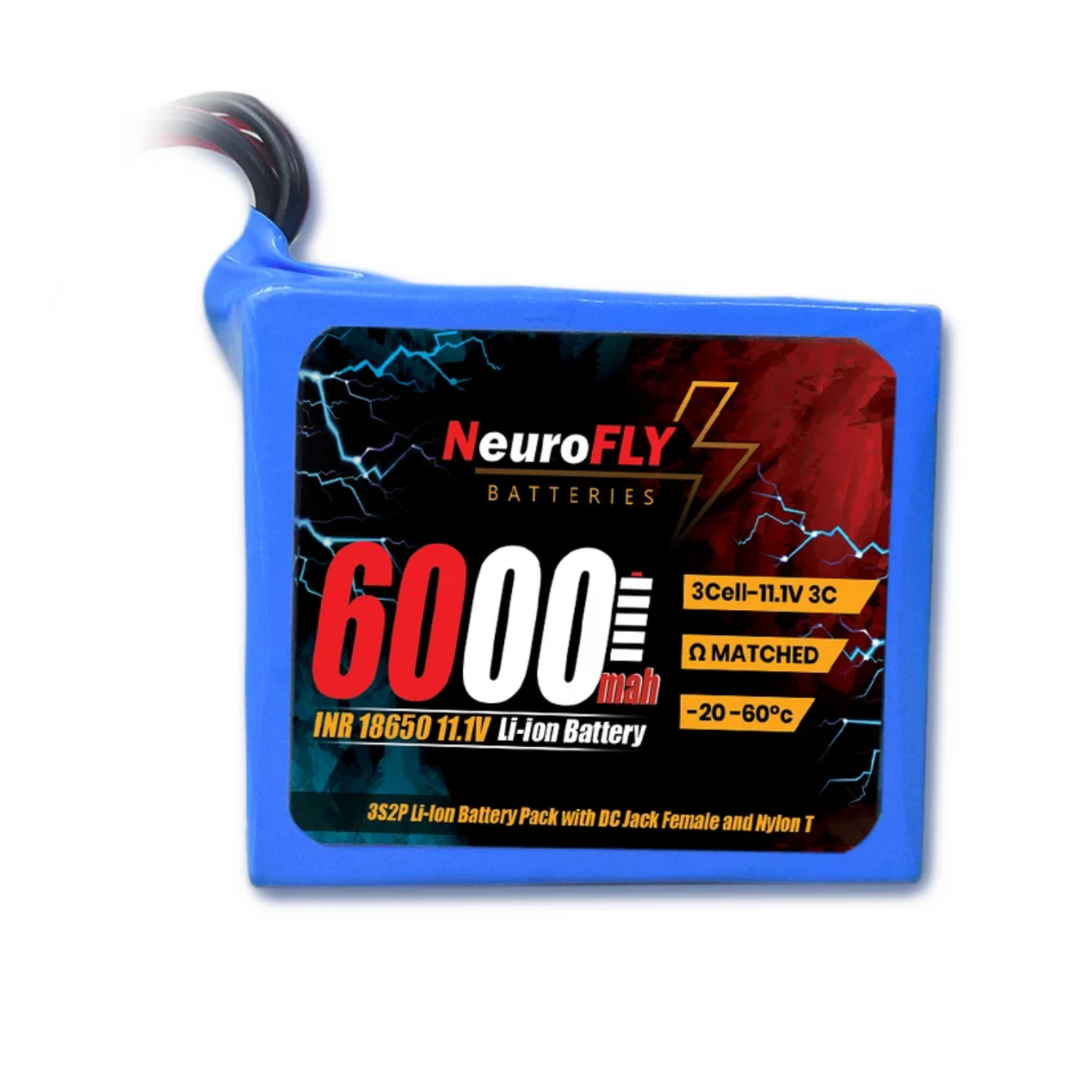NeuroFLY 11.1V 6000mAh 18650 Li-Ion Battery Pack 
