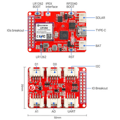 ELECROW LR1262 LoRaWAN Node Module – LR1262 node board for IoT, 868/915MHz. -Robocraze